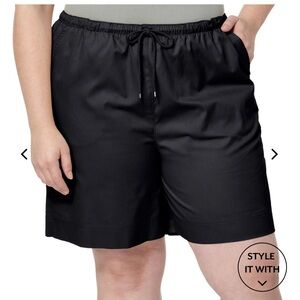 NWT! Coral Bay Women’s Plus Size Black Twill Drawstring Shorts Size 3X